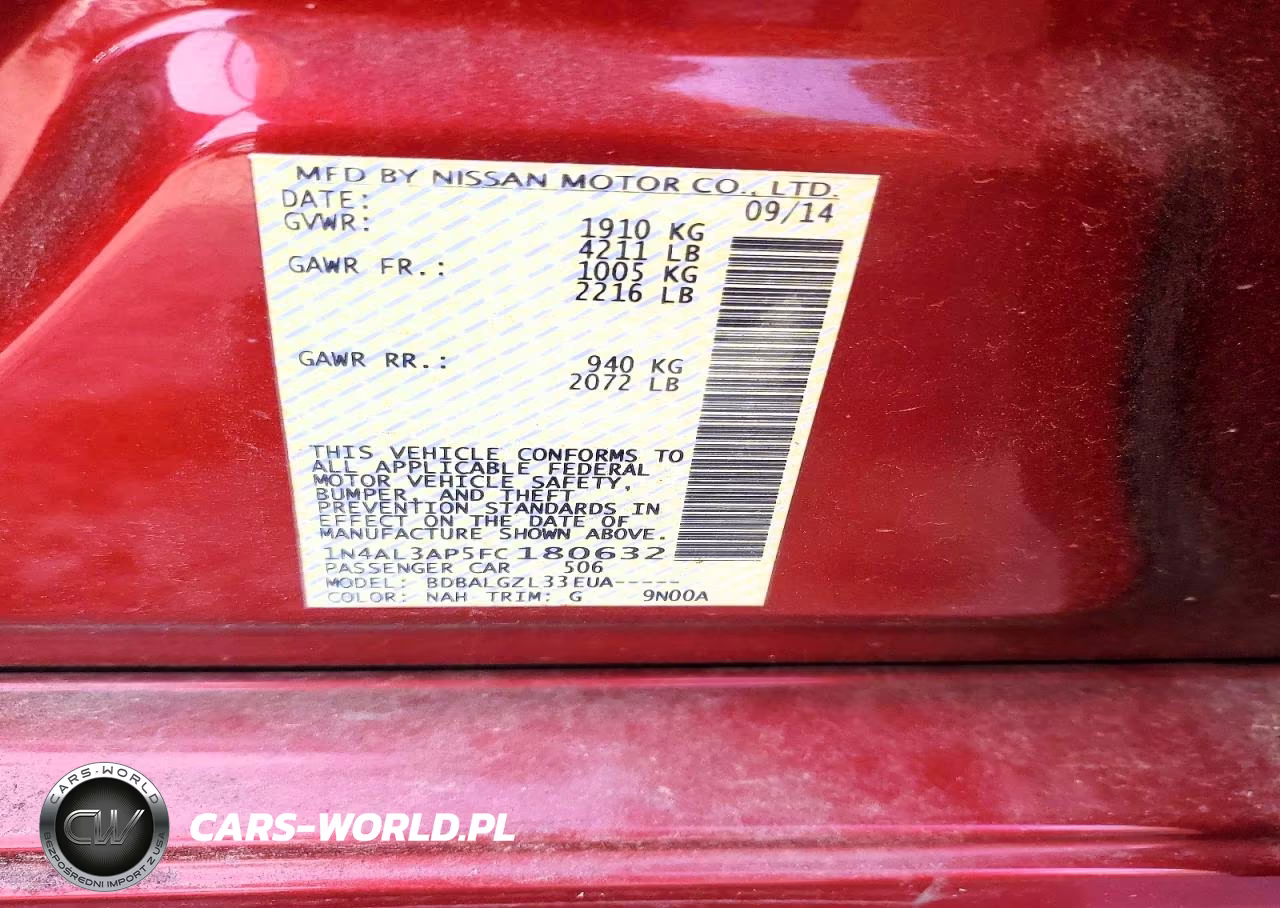 2015 Nissan Altima 2.5 S VIN:1N4AL3AP5FC180632 - 12