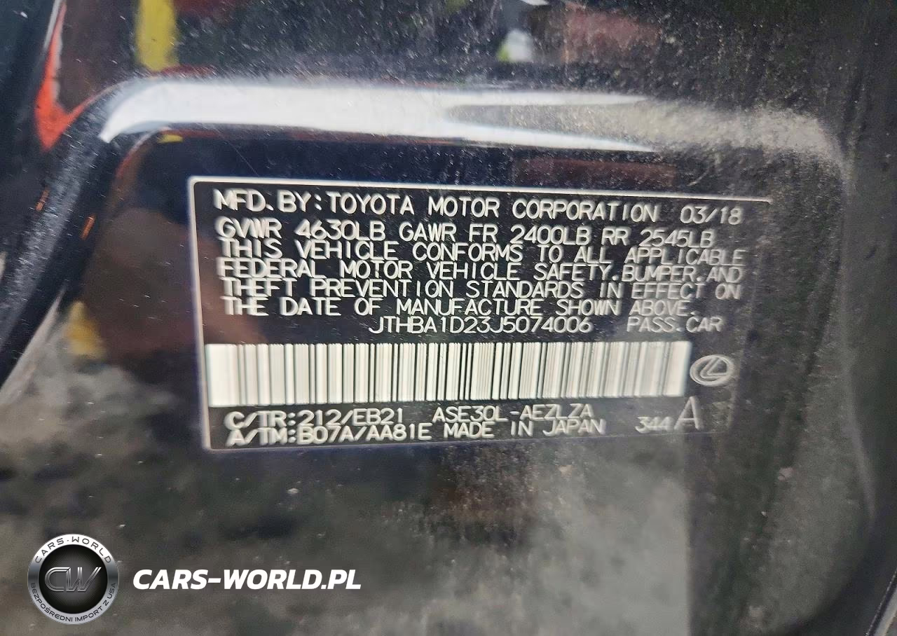 2018 Lexus Is 300 VIN:JTHBA1D23J5074006 - 12