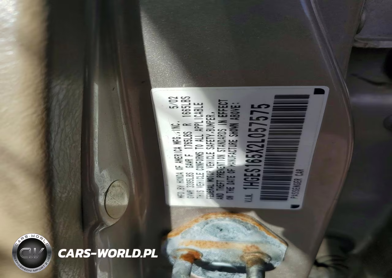 2002 Honda Civic Lx VIN:1HGES165X2L057575 - 12