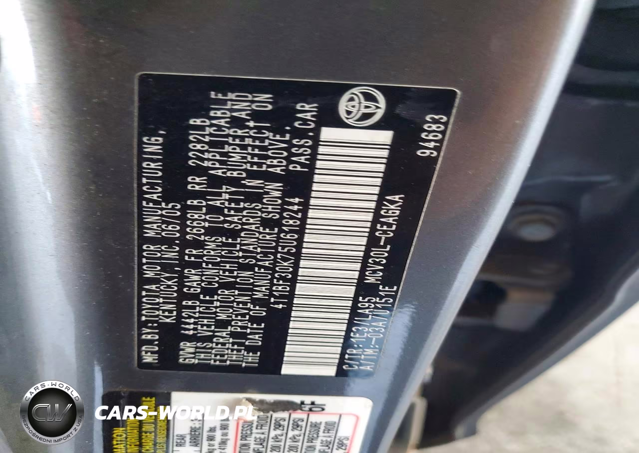 2005 Toyota Camry Xle V6 VIN:4T1BF30K75U618244 - 13
