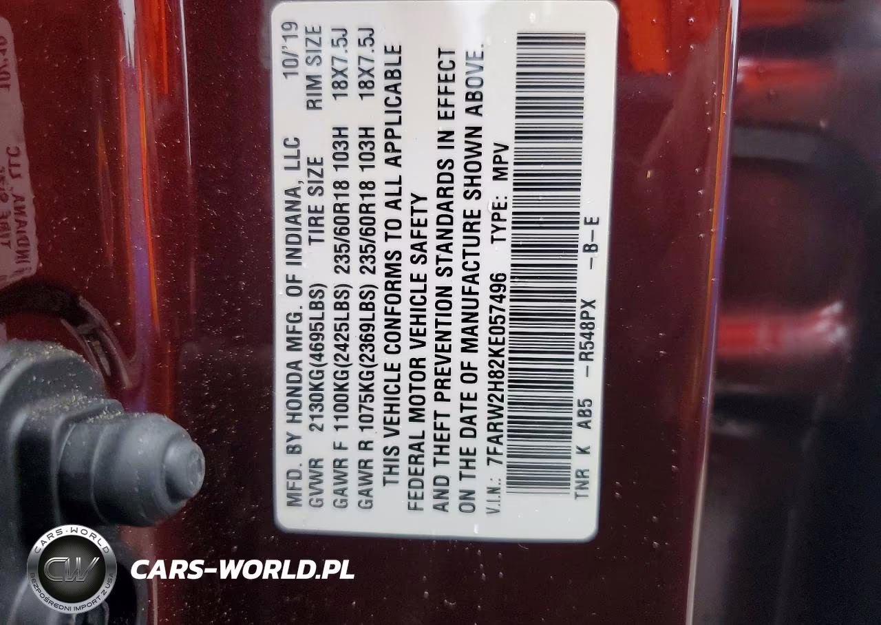 2019 Honda Cr-V Exl VIN:7FARW2H82KE057496 - 14