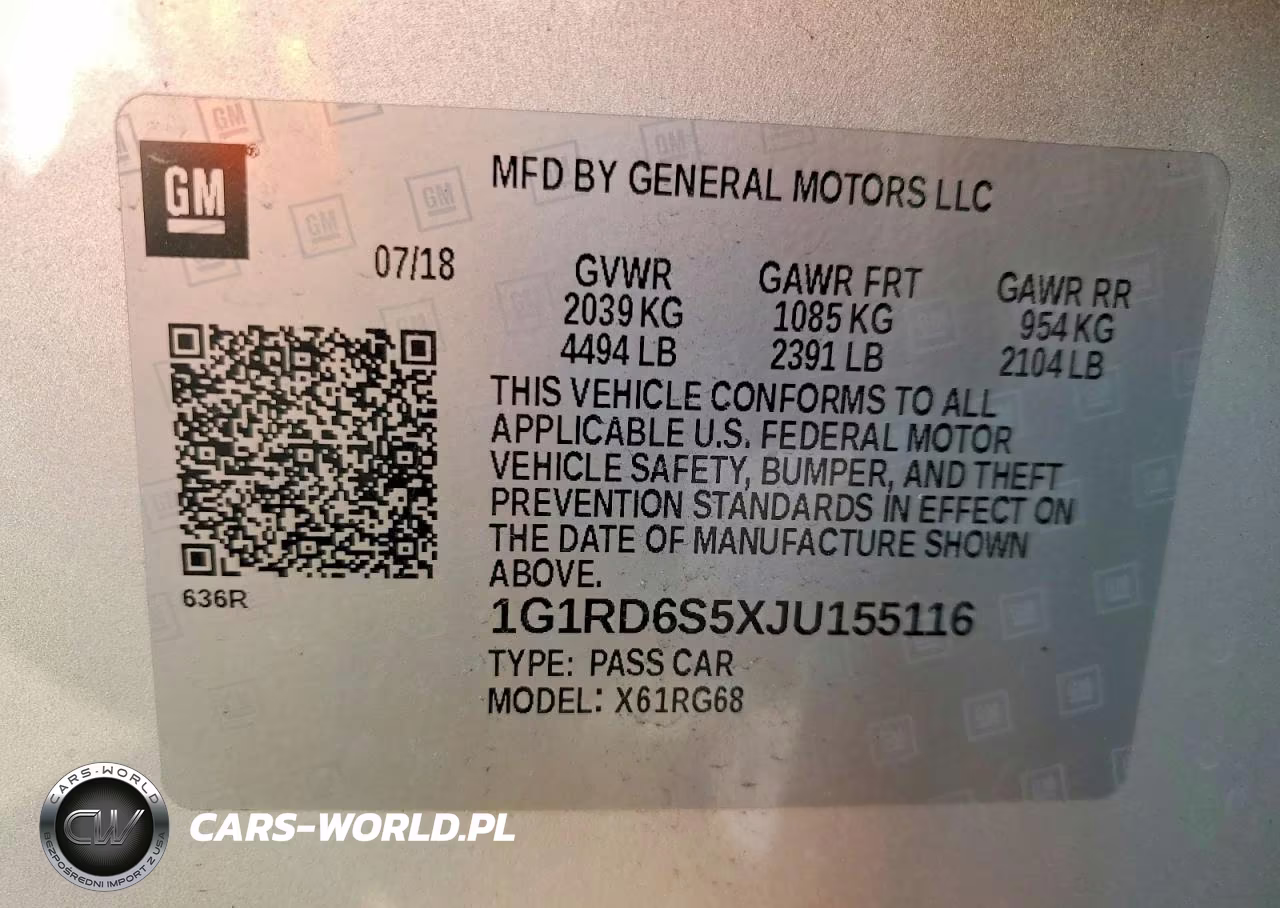 2018 Chevrolet Volt Premier VIN:1G1RD6S5XJU155116 - 12