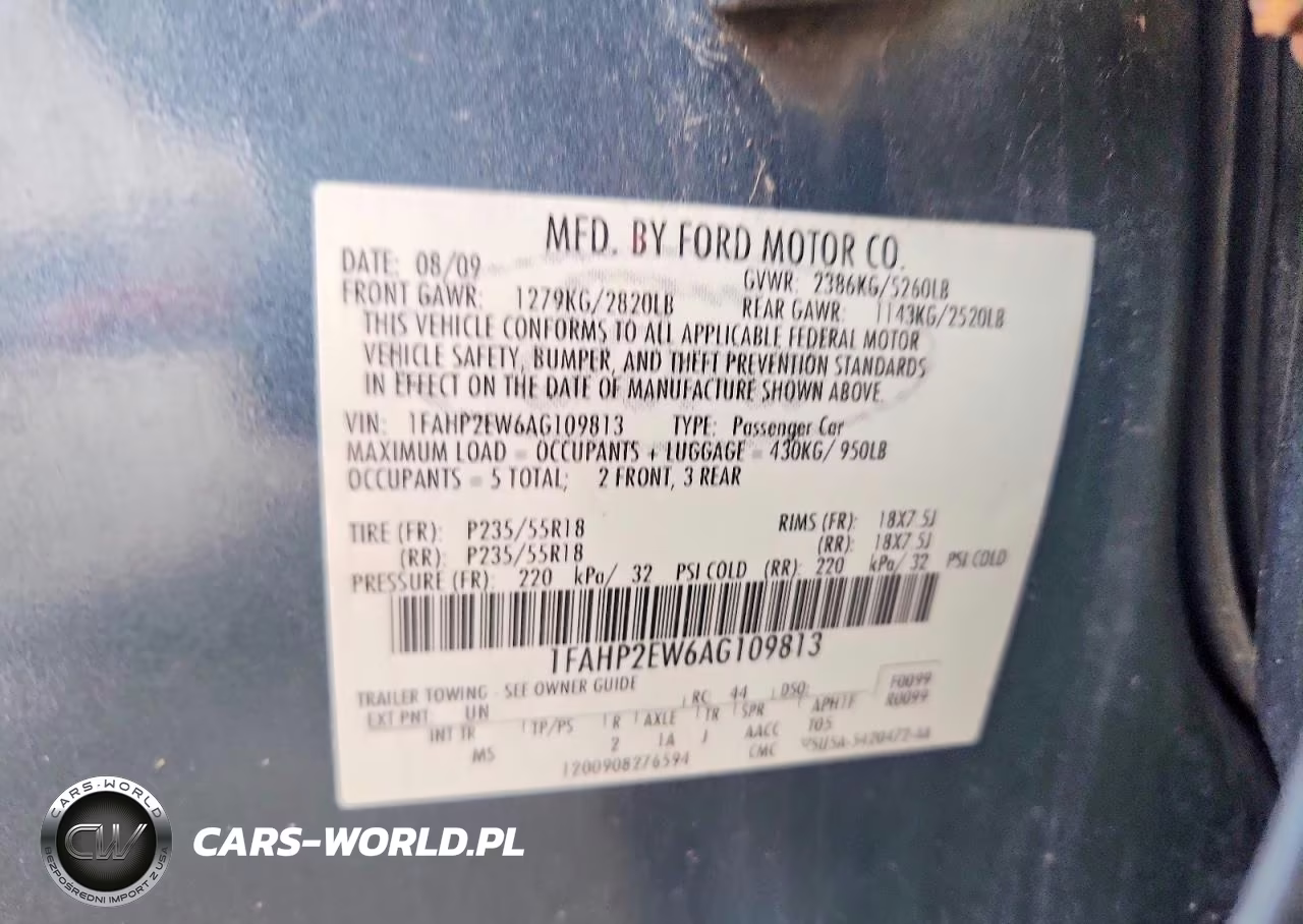 2010 Ford Taurus Sel VIN:1FAHP2EW6AG109813 - 12