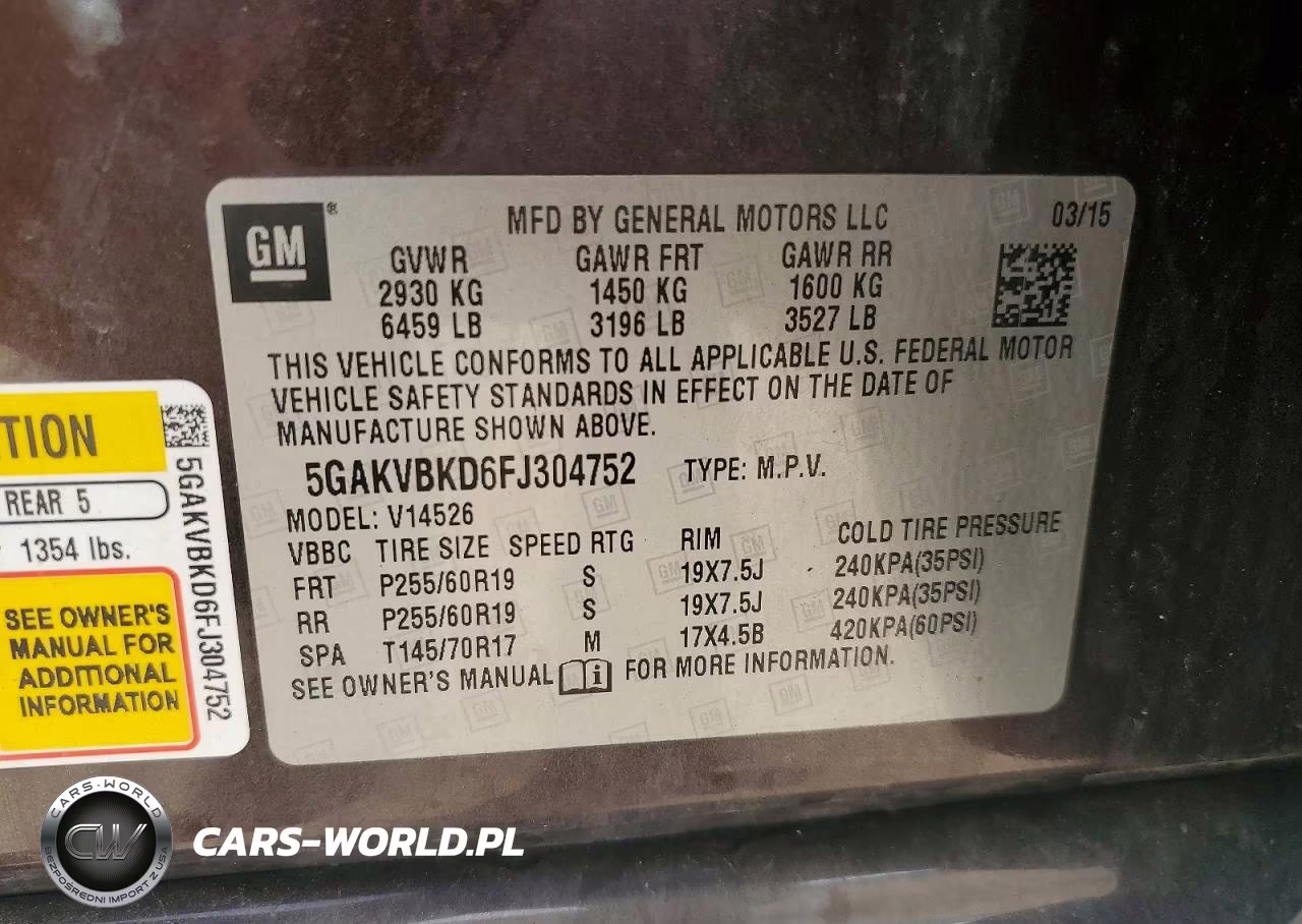 2015 Buick Enclave VIN:5GAKVBKD6FJ304752 - 13
