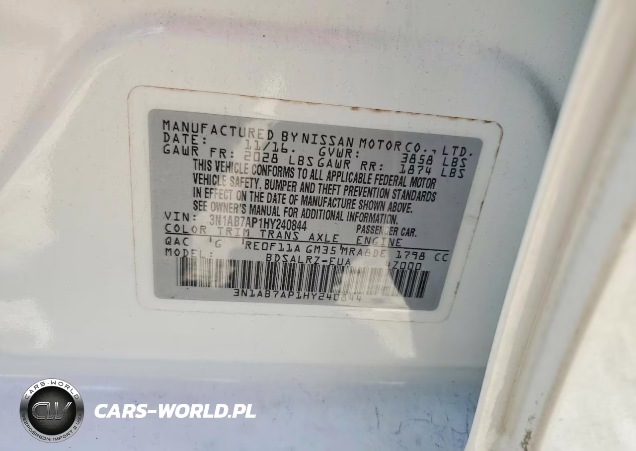 2017 Nissan Sentra Sr VIN:3N1AB7AP1HY240844 - 12