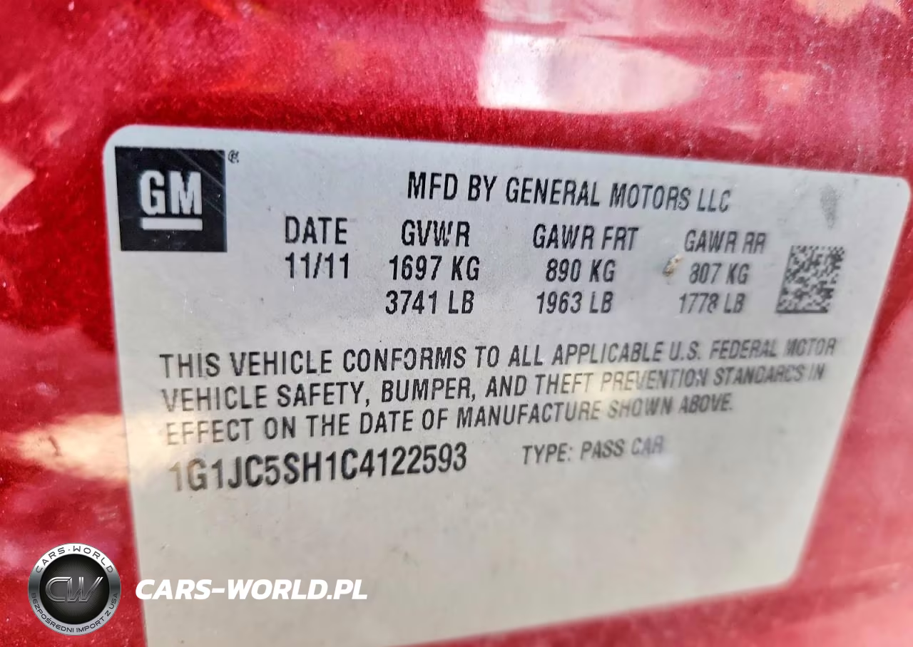 2012 Chevrolet Sonic Lt VIN:1G1JC5SH1C4122593 - 12