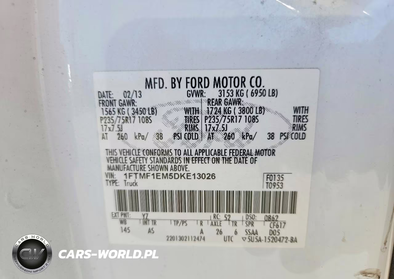 2013 Ford F150 Xl VIN:1FTMF1EM5DKE13026 - 12