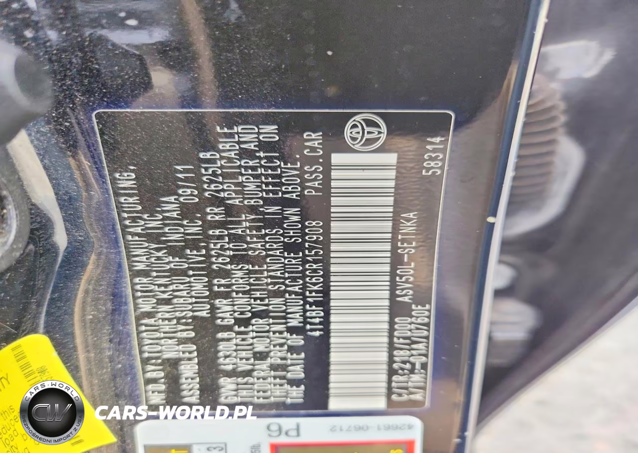 2012 Toyota Camry Le VIN:4T4BF1FK6CR157908 - 12