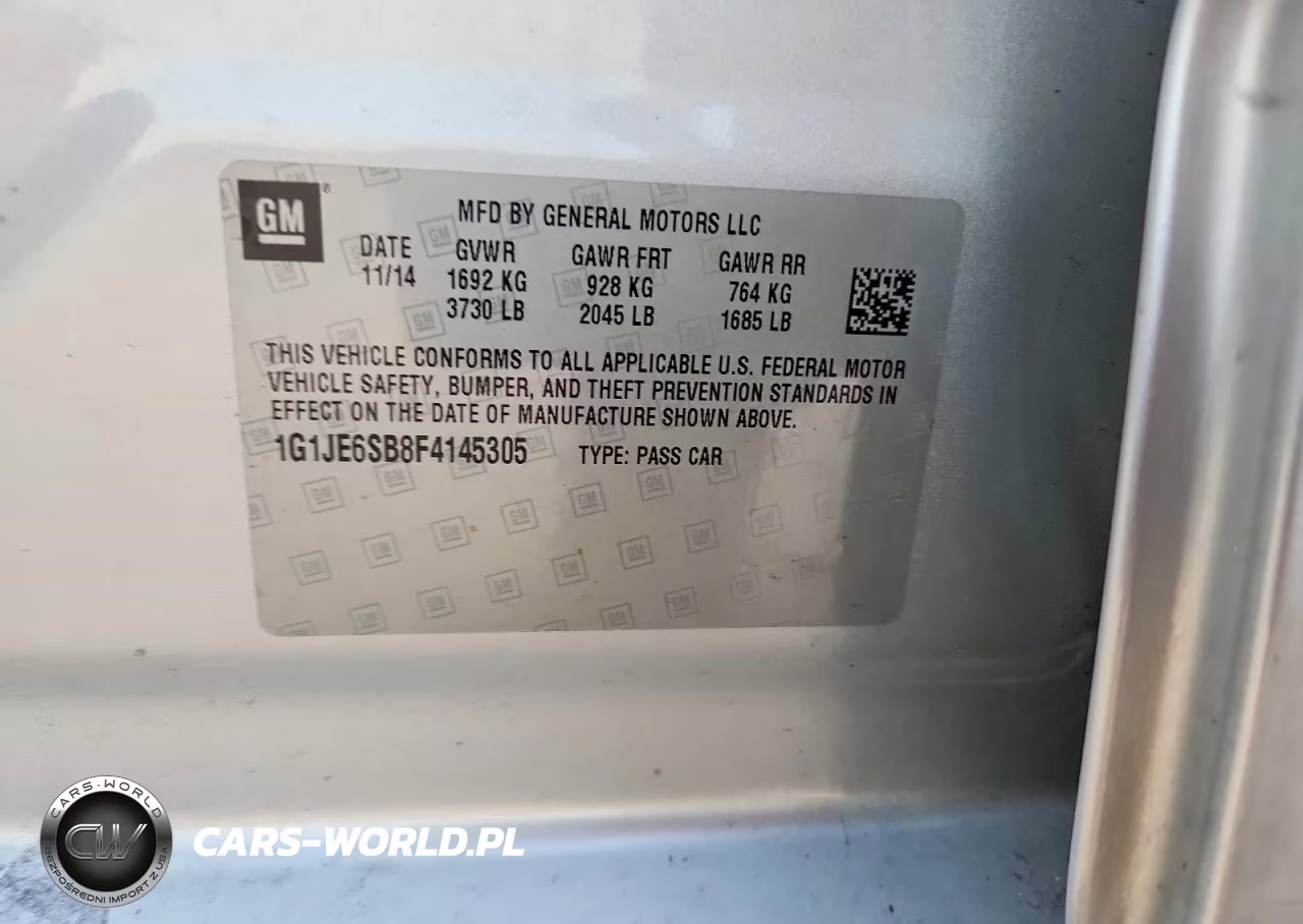 2015 Chevrolet Sonic Ltz VIN:1G1JE6SB8F4145305 - 12