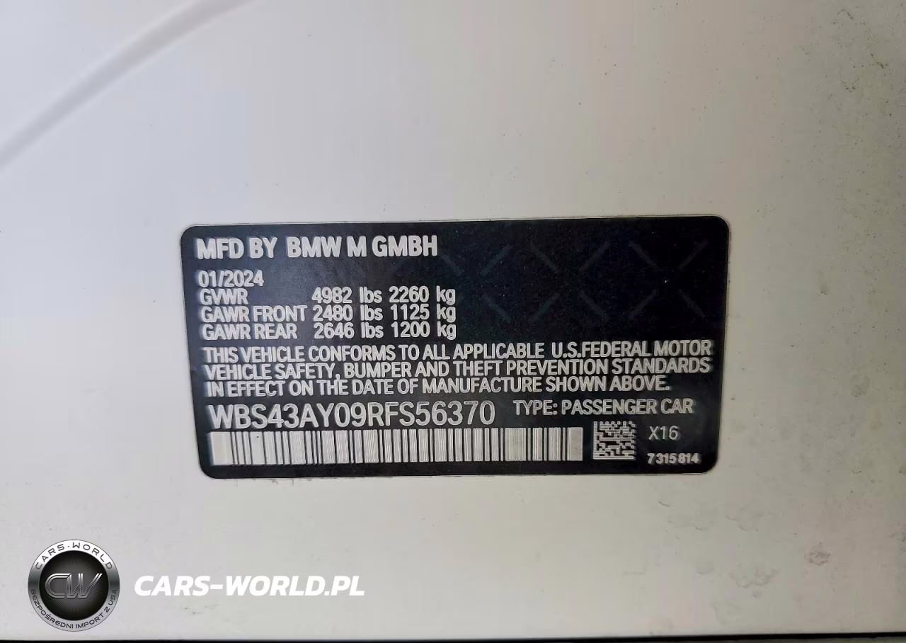 2024 BMW M3 Competition VIN:WBS43AY09RFS56370 - 12
