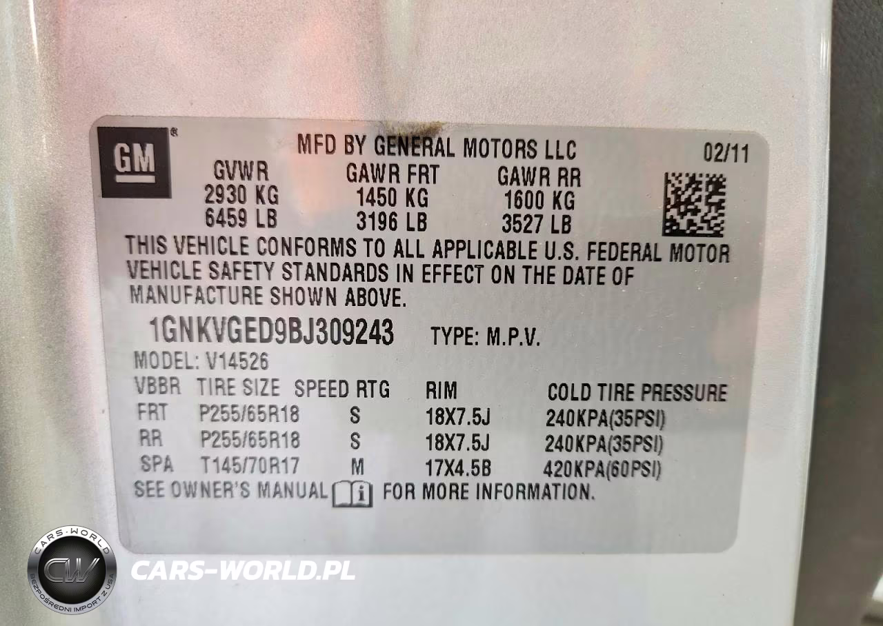 2011 Chevrolet Traverse Lt VIN:1GNKVGED9BJ309243 - 14