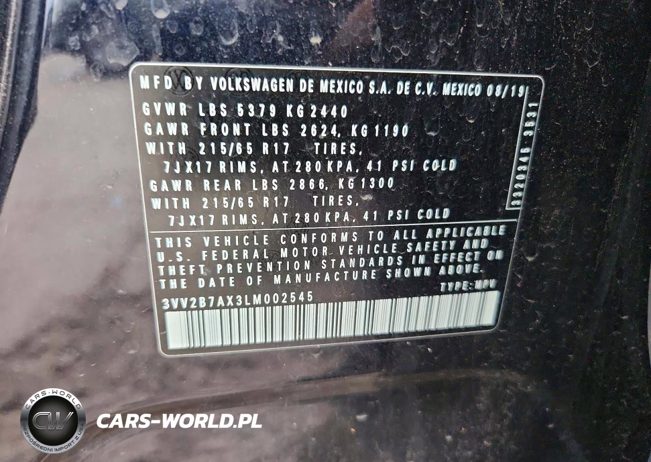 2020 Volkswagen Tiguan Se VIN:3VV2B7AX3LM002545 - 14