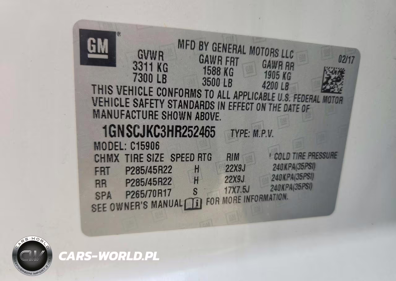 2017 Chevrolet Suburban C1500 Premier VIN:1GNSCJKC3HR252465 - 13