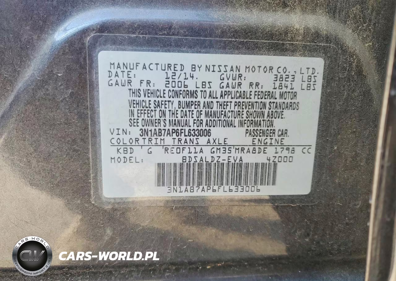 2015 Nissan Sentra Sv VIN:3N1AB7AP6FL633006 - 13