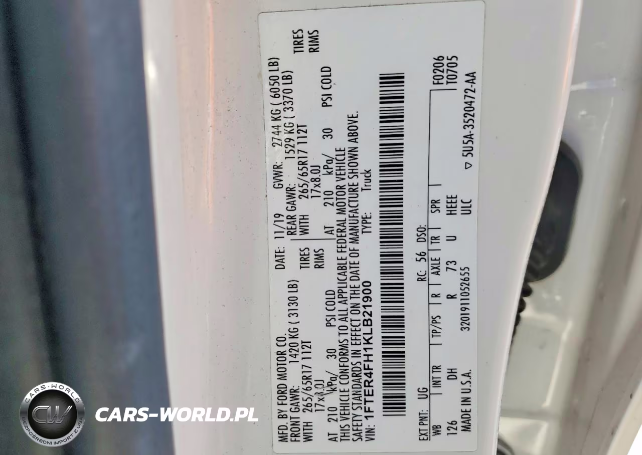 2019 Ford Ranger Xl VIN:1FTER4FH1KLB21900 - 12