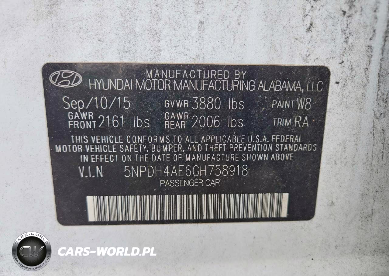 2016 Hyundai Elantra Se VIN:5NPDH4AE6GH758918 - 12