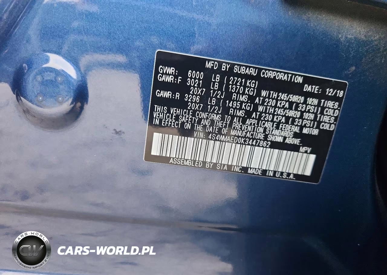 2019 Subaru Ascent Premium VIN:4S4WMAED0K3447862 - 14
