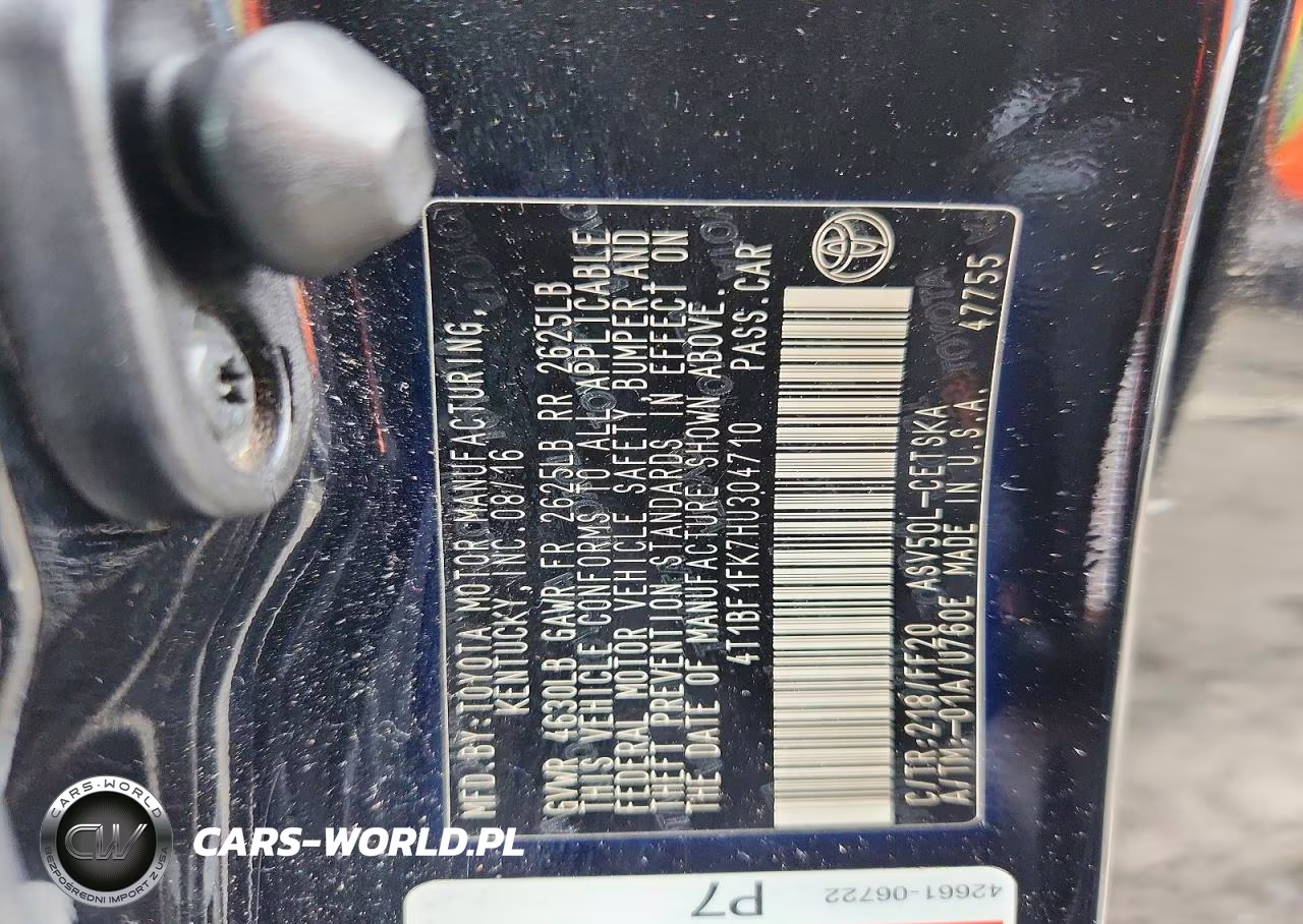 2017 Toyota Camry Se VIN:4T1BF1FK7HU304710 - 12