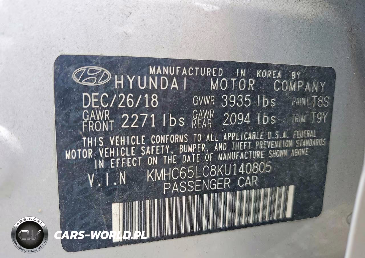 2019 Hyundai Ioniq Blue VIN:KMHC65LC8KU140805 - 12
