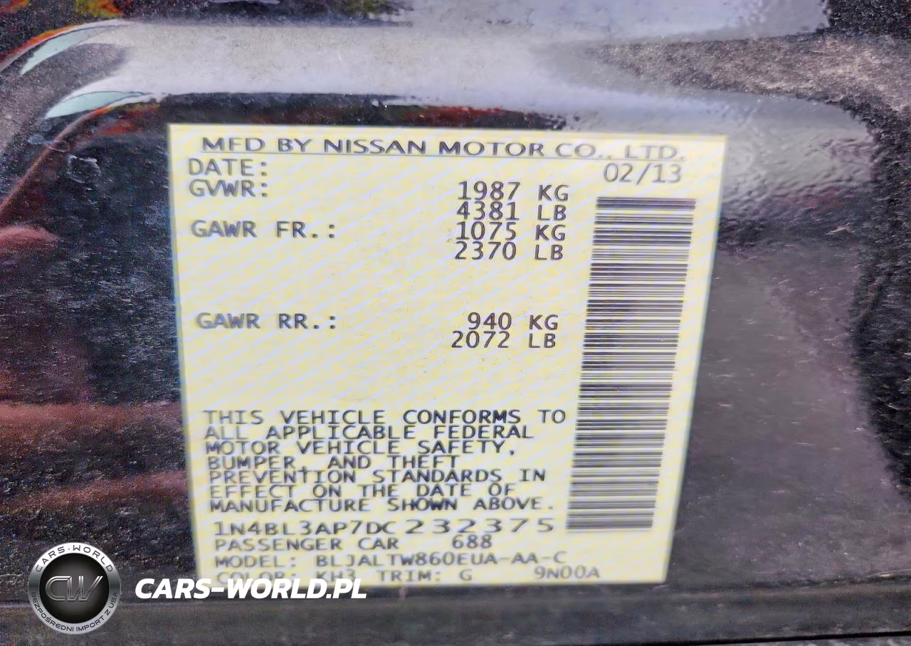 2013 Nissan Altima 3.5 S VIN:1N4BL3AP7DC232375 - 12