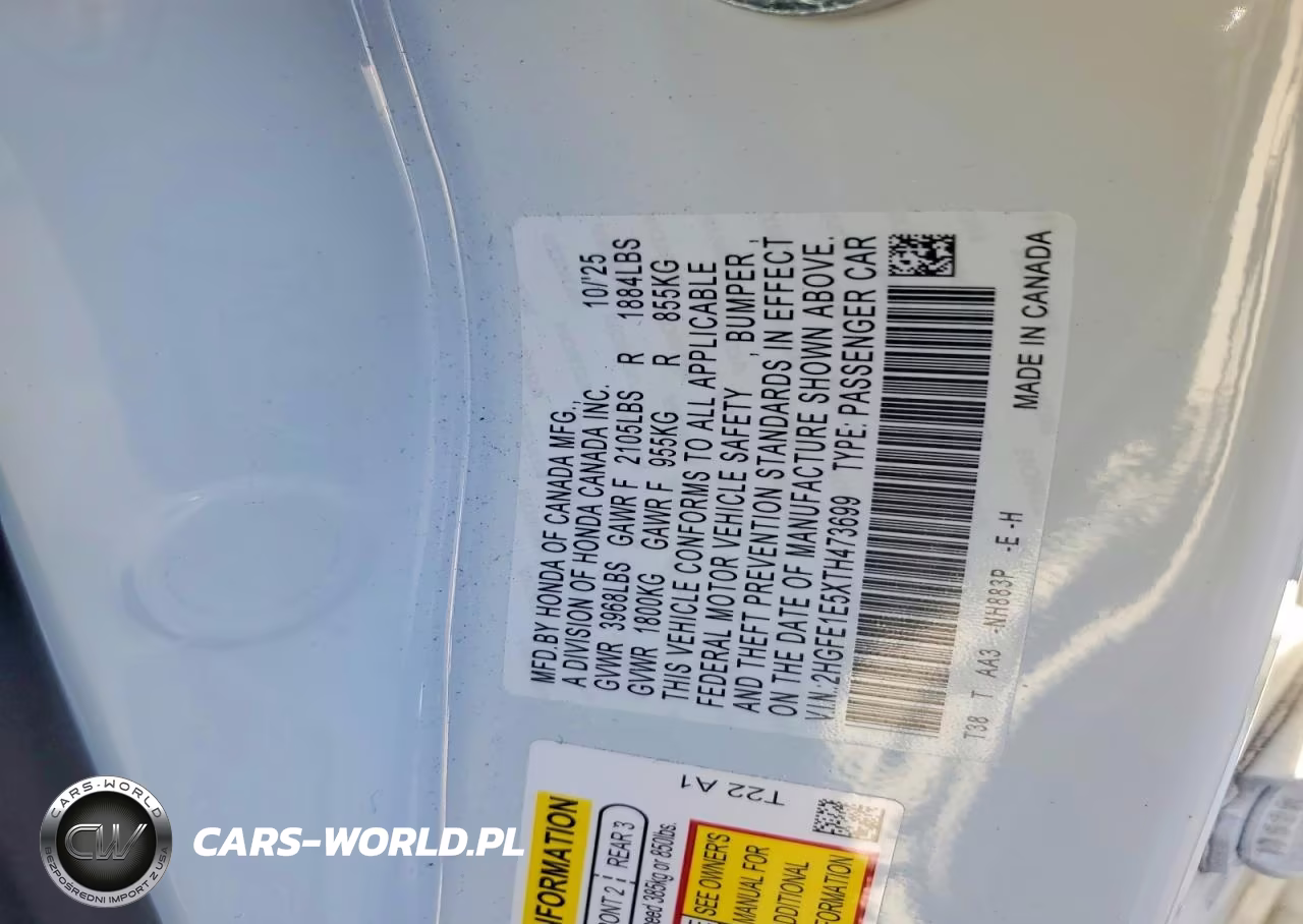 2026 Honda Civic Si VIN:2HGFE1E5XTH473699 - 13