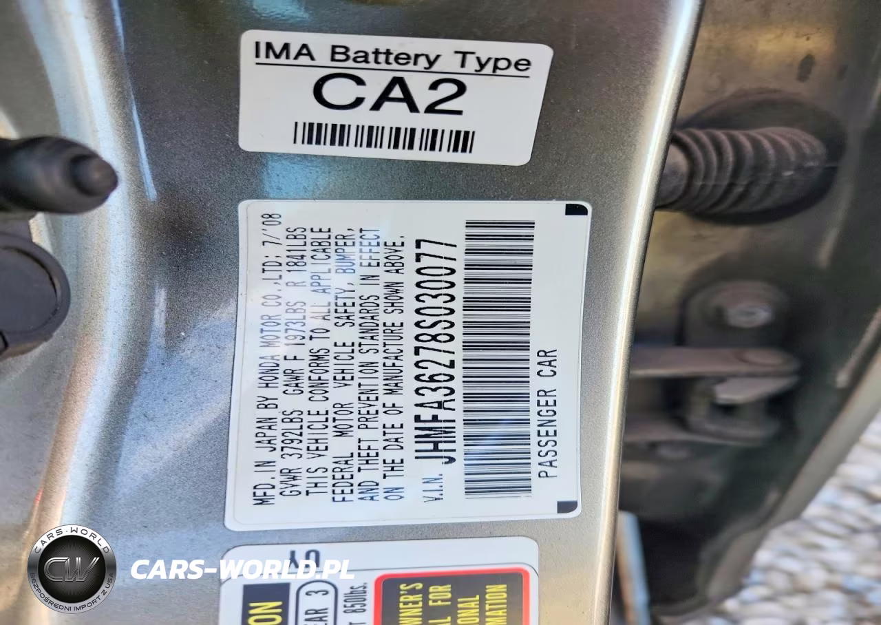 2008 Honda Civic Hybrid VIN:JHMFA36278S030077 - 12