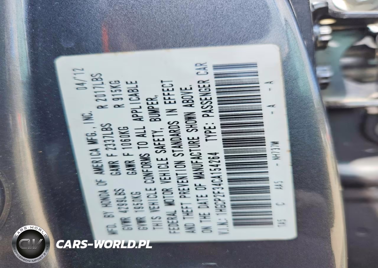 2012 Honda Accord Lx VIN:1HGCP2F34CA154264 - 13