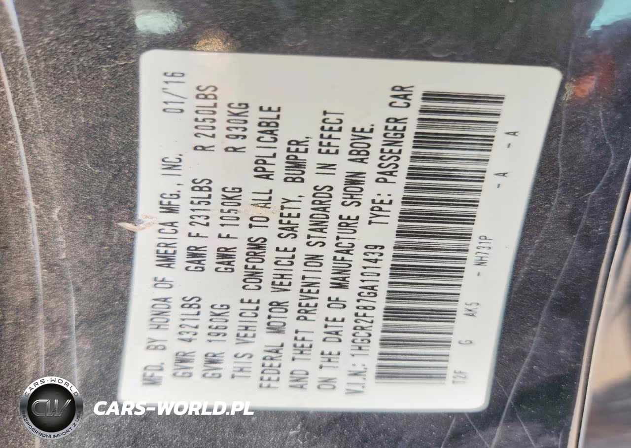 2016 Honda Accord Exl VIN:1HGCR2F87GA101439 - 13