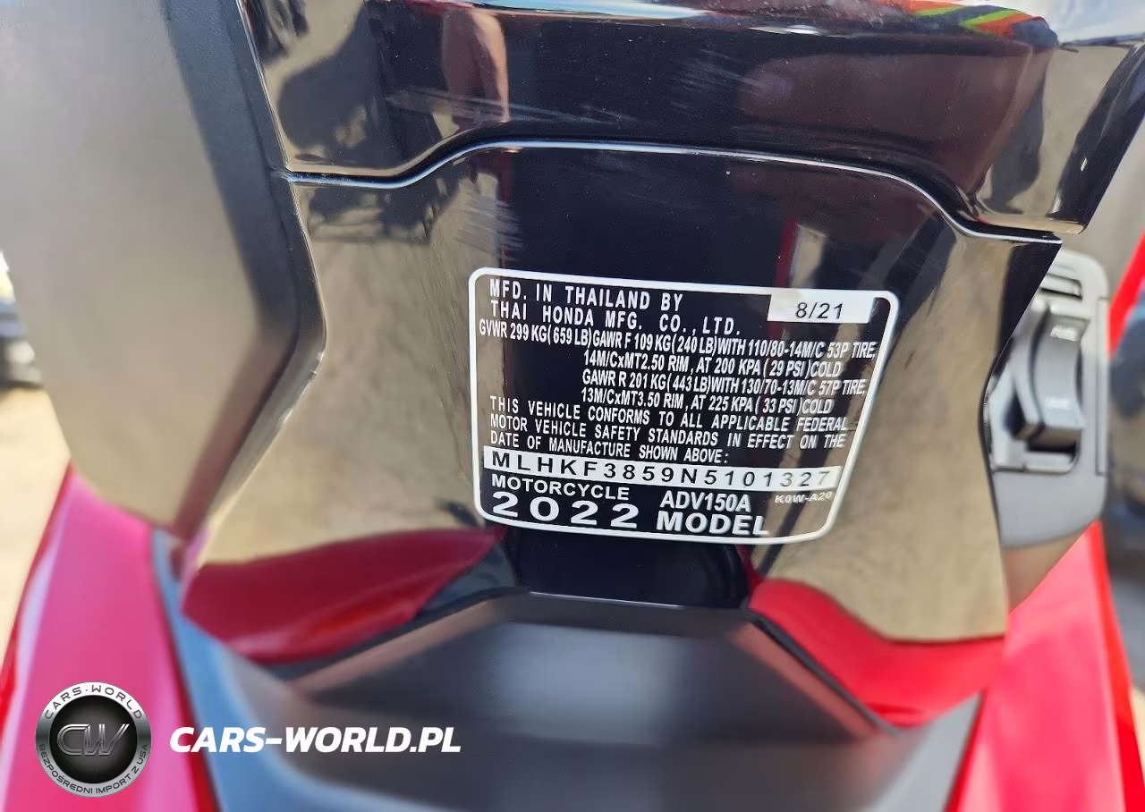 2022 Honda Adv150 A VIN:MLHKF3859N5101327 - 8