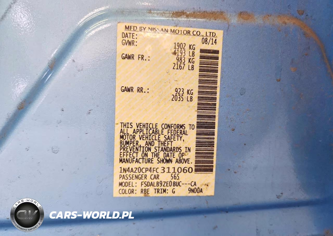 2015 Nissan Leaf S VIN:1N4AZ0CP4FC311060 - 12