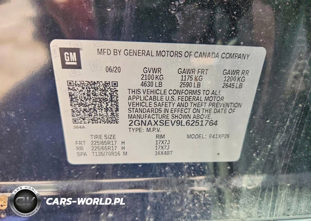 2020 Chevrolet Equinox Ls VIN:2GNAXSEV9L6251764 - 13