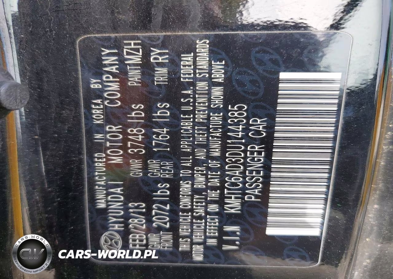 2013 Hyundai Veloster Base VIN:KMHTC6AD3DU144385 - 12