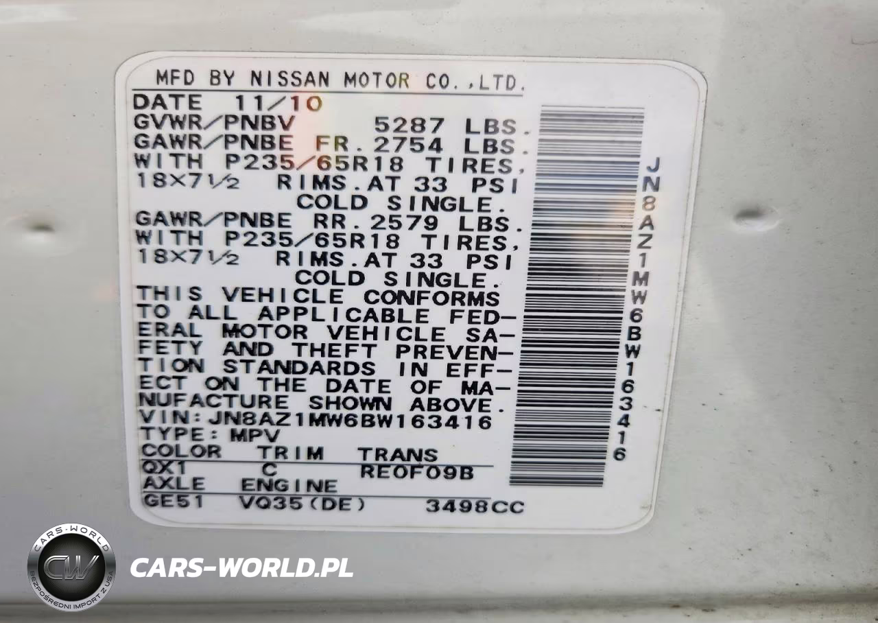 2011 Nissan Murano S VIN:JN8AZ1MW6BW163416 - 13