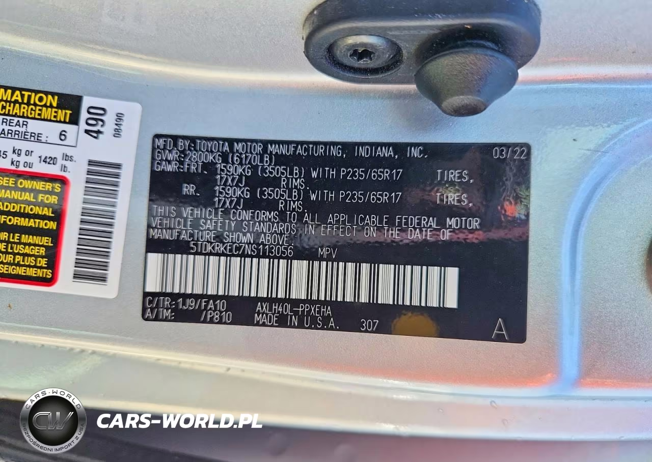 2022 Toyota Sienna Le VIN:5TDKRKEC7NS113056 - 14
