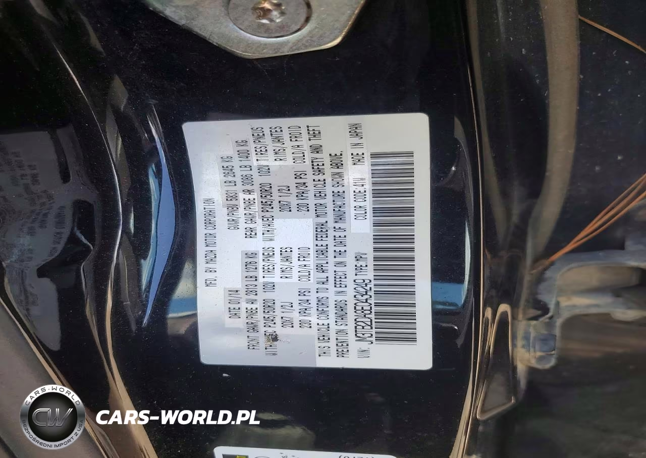 2014 Mazda Cx-9 Grand Touring VIN:JM3TB2DA8E0434249 - 12