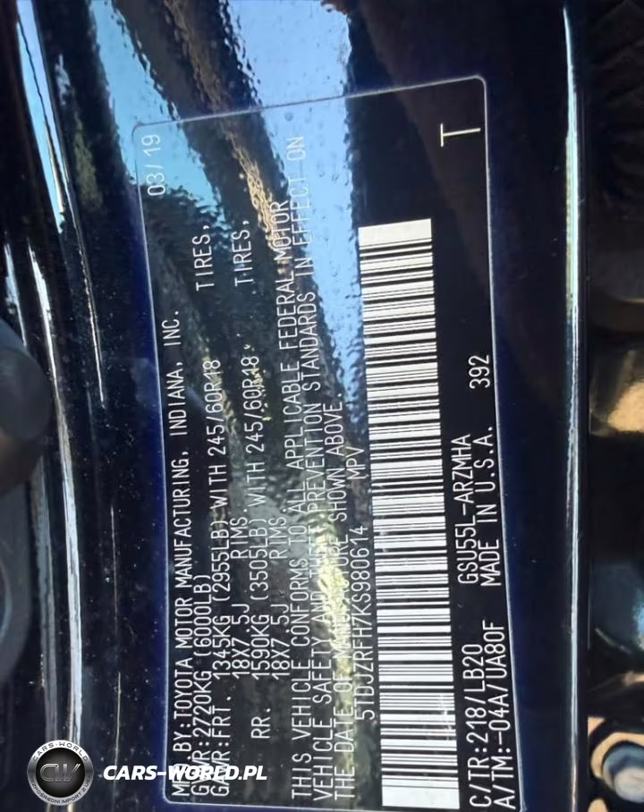 2019 Toyota Highlander Xle VIN:5TDJZRFH7KS980614 - 12