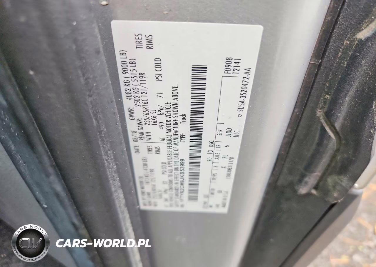 2018 Ford Transit T-250 VIN:1FTYR2CM9JKB53999 - 12