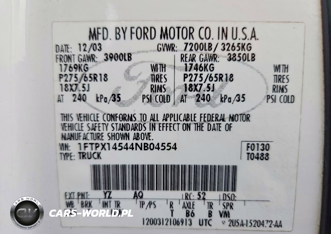 2004 Ford F150 VIN:1FTPX14544NB04554 - 12