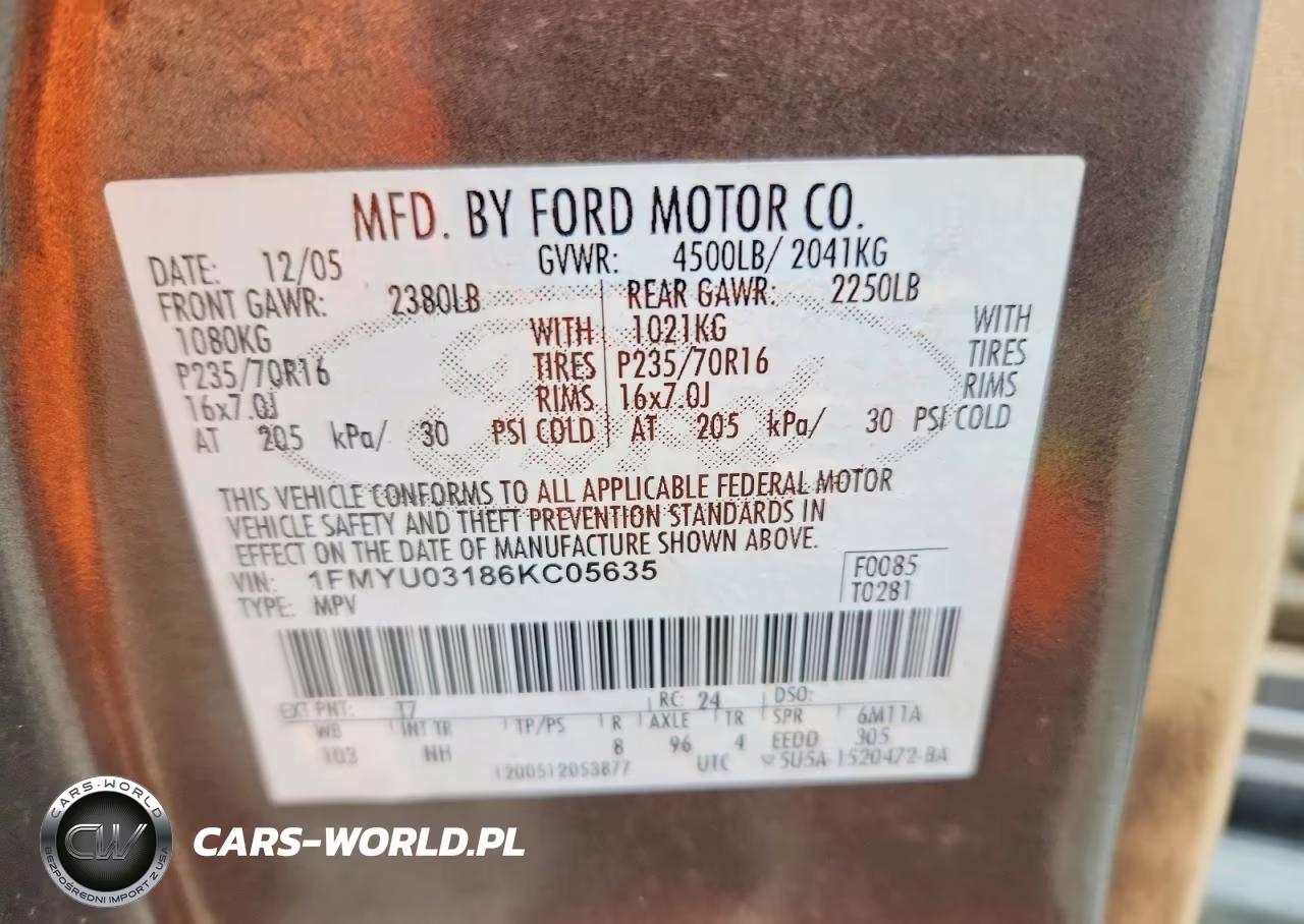2006 Ford Escape Xlt VIN:1FMYU03186KC05635 - 13