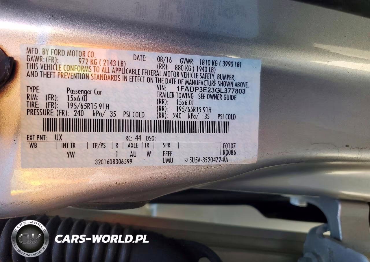 2016 Ford Focus S VIN:1FADP3E23GL377803 - 12