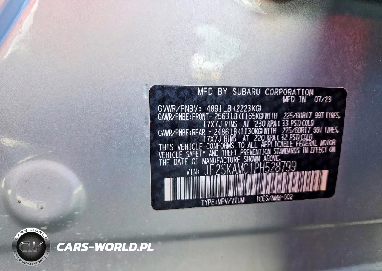 2023 Subaru Forester Wilderness VIN:JF2SKAMC1PH528799 - 14