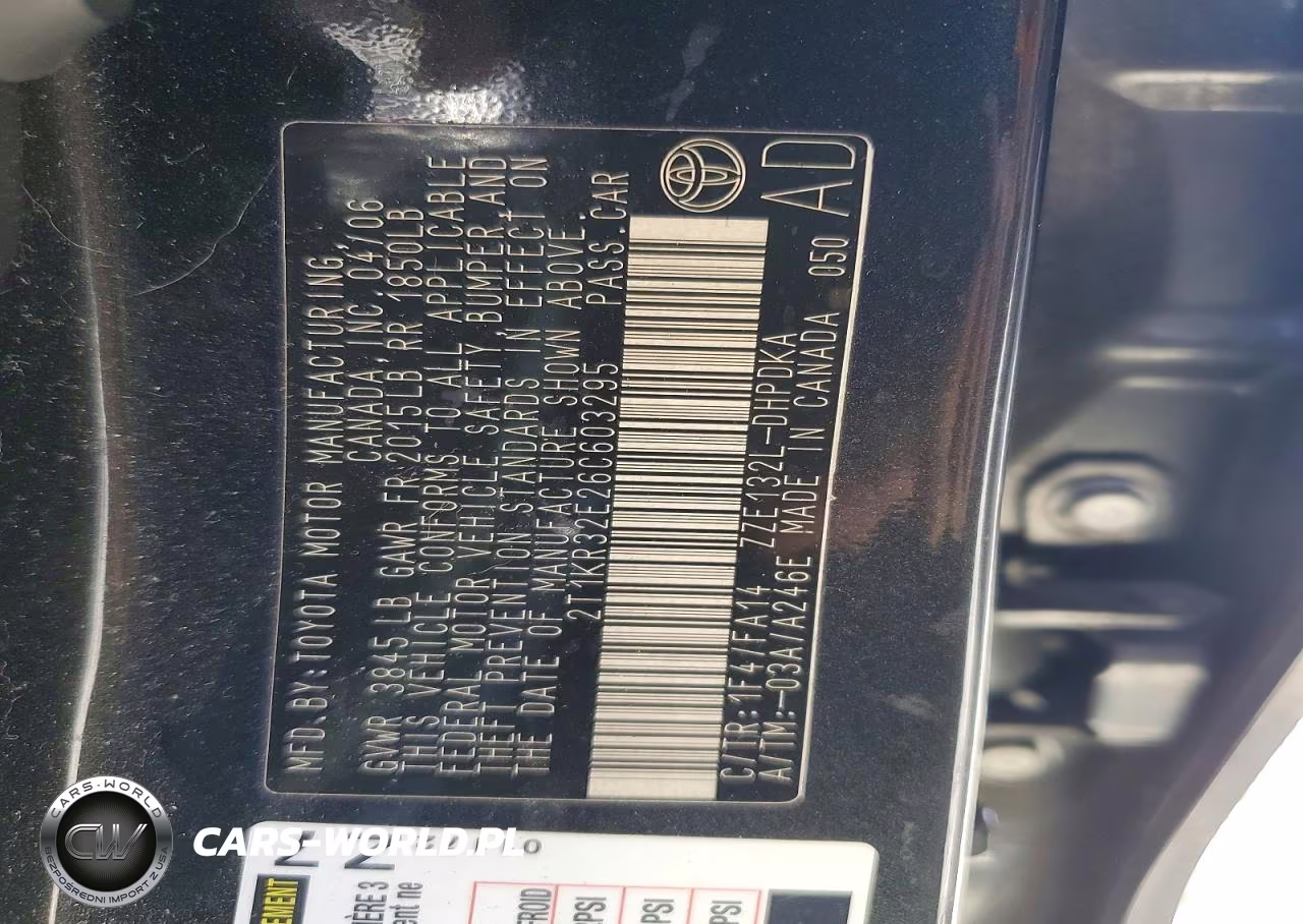 2006 Toyota Matrix Base VIN:2T1KR32E26C603295 - 14