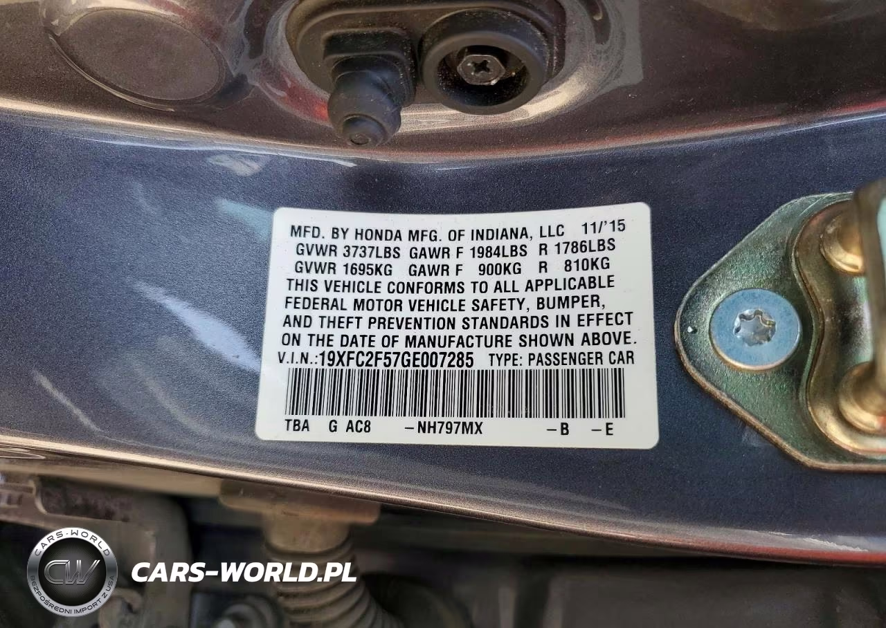 2016 Honda Civic Lx VIN:19XFC2F57GE007285 - 12