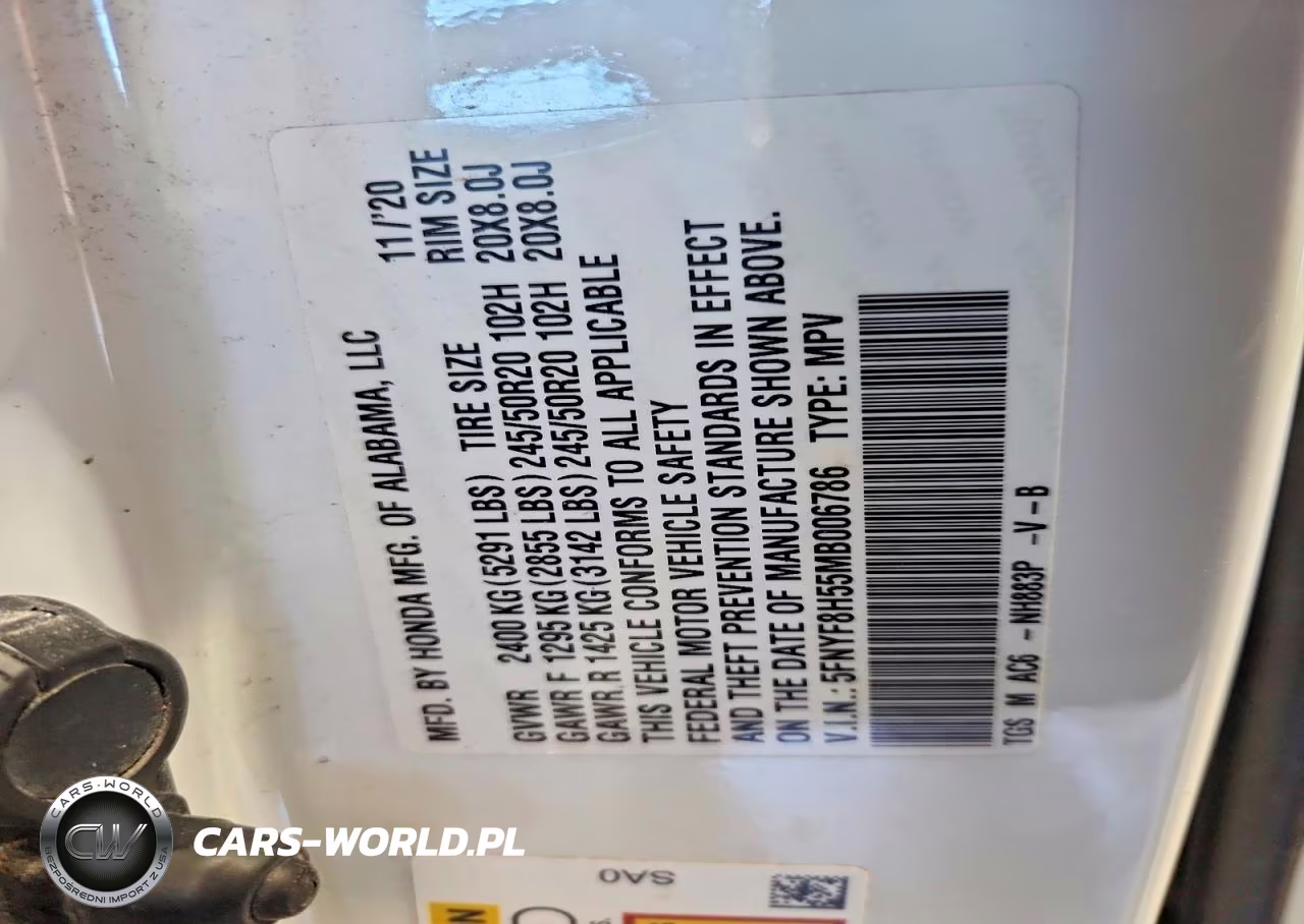 2021 Honda Passport Exl VIN:5FNYF8H55MB006786 - 13