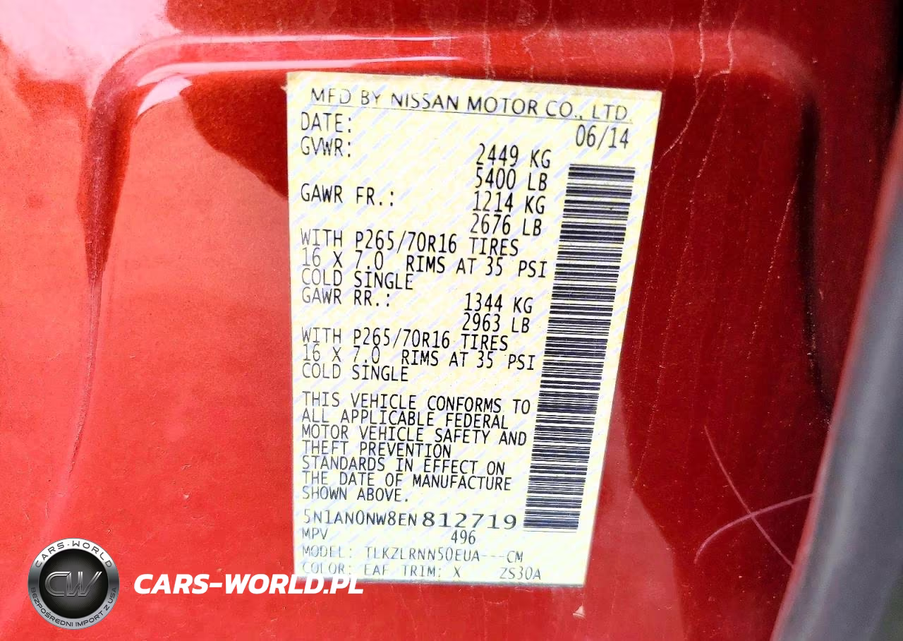 2014 Nissan Xterra S VIN:5N1AN0NW8EN812719 - 12