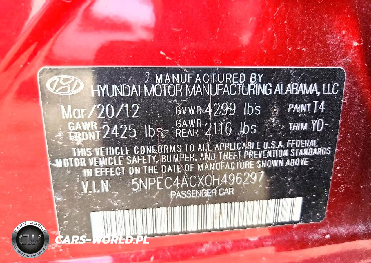 2012 Hyundai Sonata Limited VIN:5NPEC4ACXCH496297 - 12