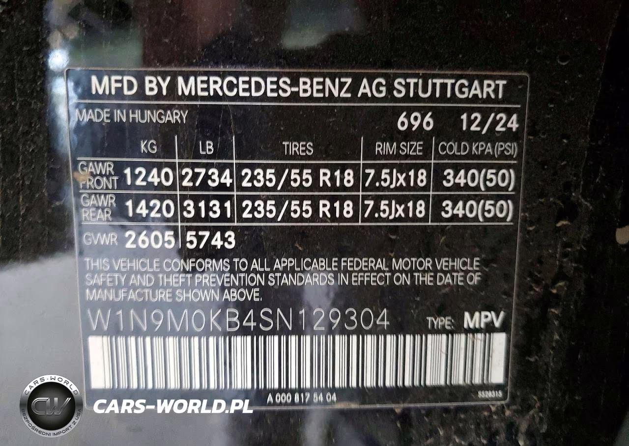 2025 Mercedes-Benz Eqb 300 4Matic VIN:W1N9M0KB4SN129304 - 12