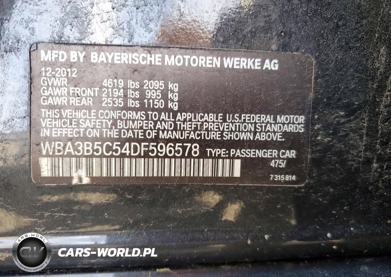 2013 BMW 328 Xi Sulev VIN:WBA3B5C54DF596578 - 12