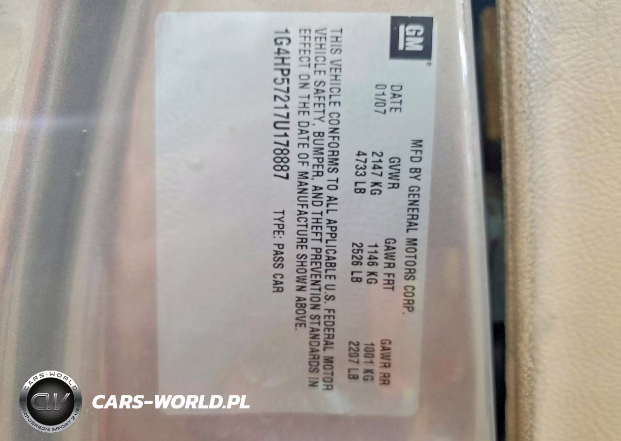 2007 Buick Lucerne Cx VIN:1G4HP57217U178887 - 12