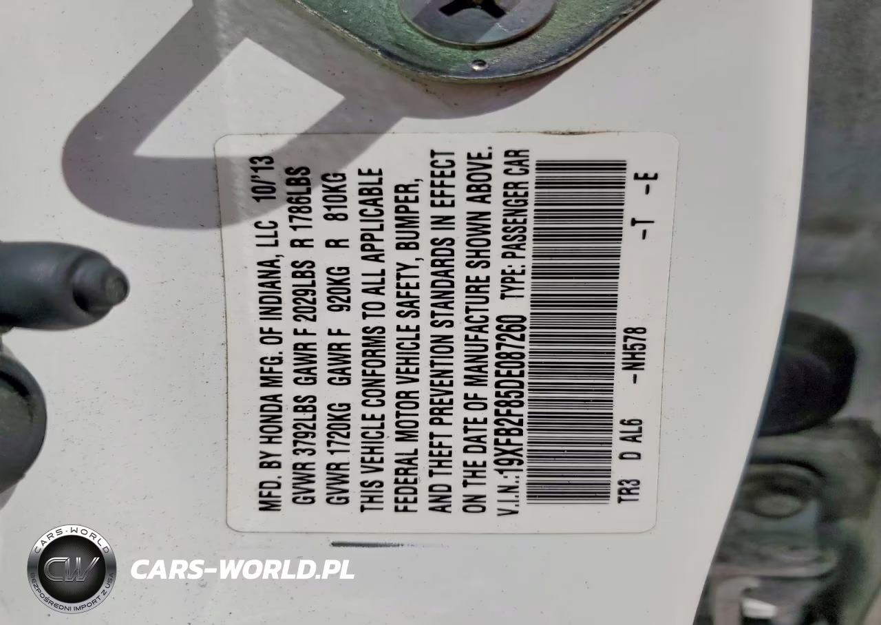 2013 Honda Civic Ex VIN:19XFB2F85DE087260 - 12